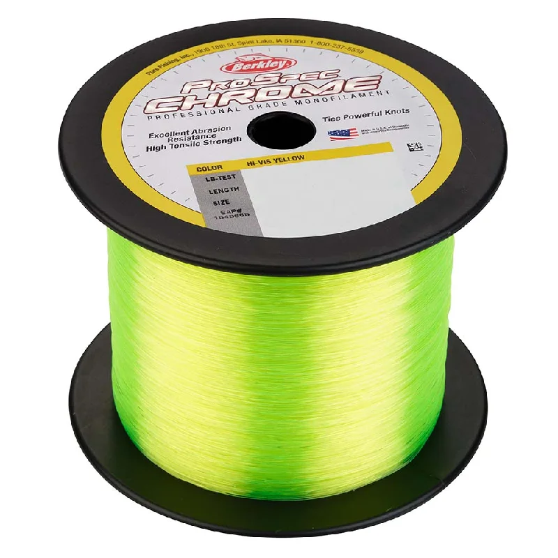 Soft Fishing Line-Berkley ProSpec Chrome Hi-Vis Yellow Monofilament - 25 lb - 1000 yds - PSC1B25-HVY