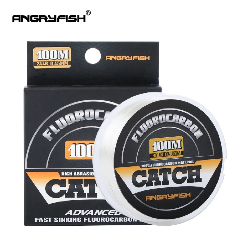 Stainless Steel Fishing Line-Angryfish B8018 100M F3-30LB Fluorocarbon Fishing Line