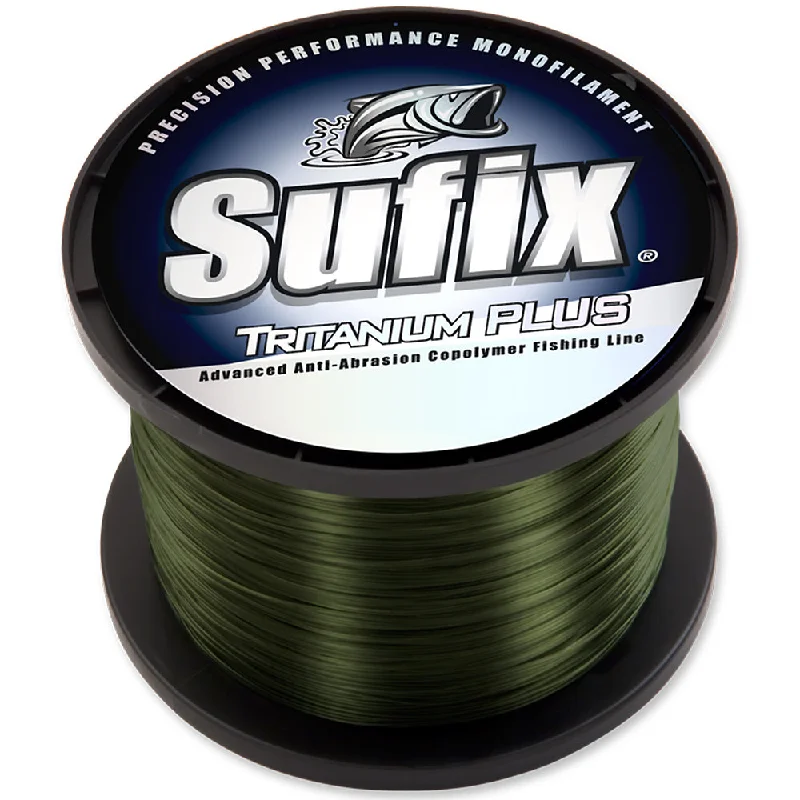 Tangle-free Fishing Line-Sufix Tritanium Plus Dark Green Fishing Line (1100 yds) - 14 lb Test