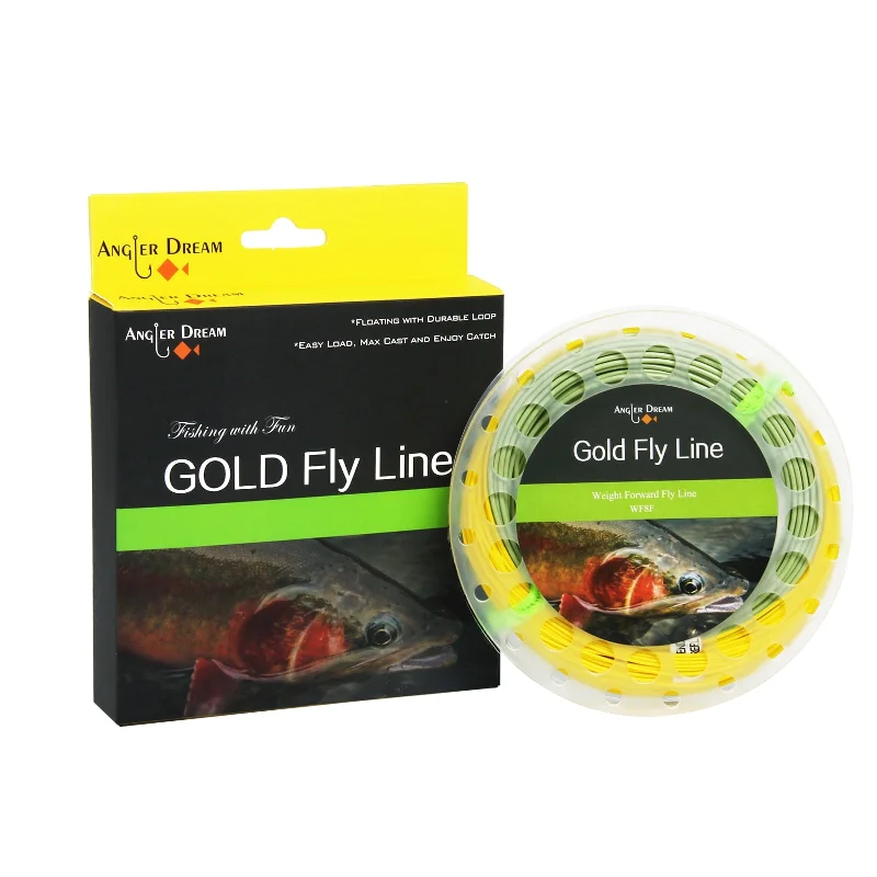 High Visibility Fishing Line-Angler Dream WF 100FT Gold Floating Fly Line