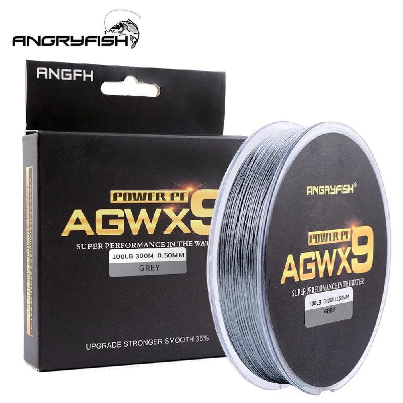 High Stretch Fishing Line-Angryfish 9 Strand Super PE Braided Fishing Line  300M/327YD