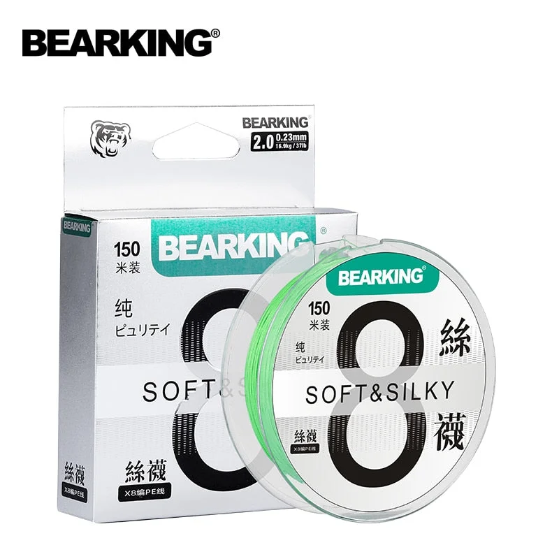 Tapered Fishing Line-BearKing 8 Strand 150m/492ft PE Braided Line 21-37LB