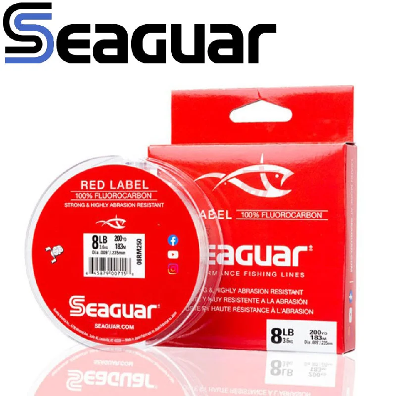 Clear Monofilament Fishing Line-Seaguar RED LABEL 160/183M 4LB-20LB Fluorocarbon Fishing Line