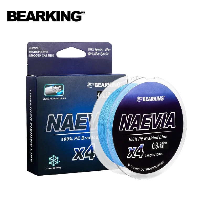 Smooth Fishing Line-BearKing Naevia 4 Strands 150m PE Braided Line 7-50LB