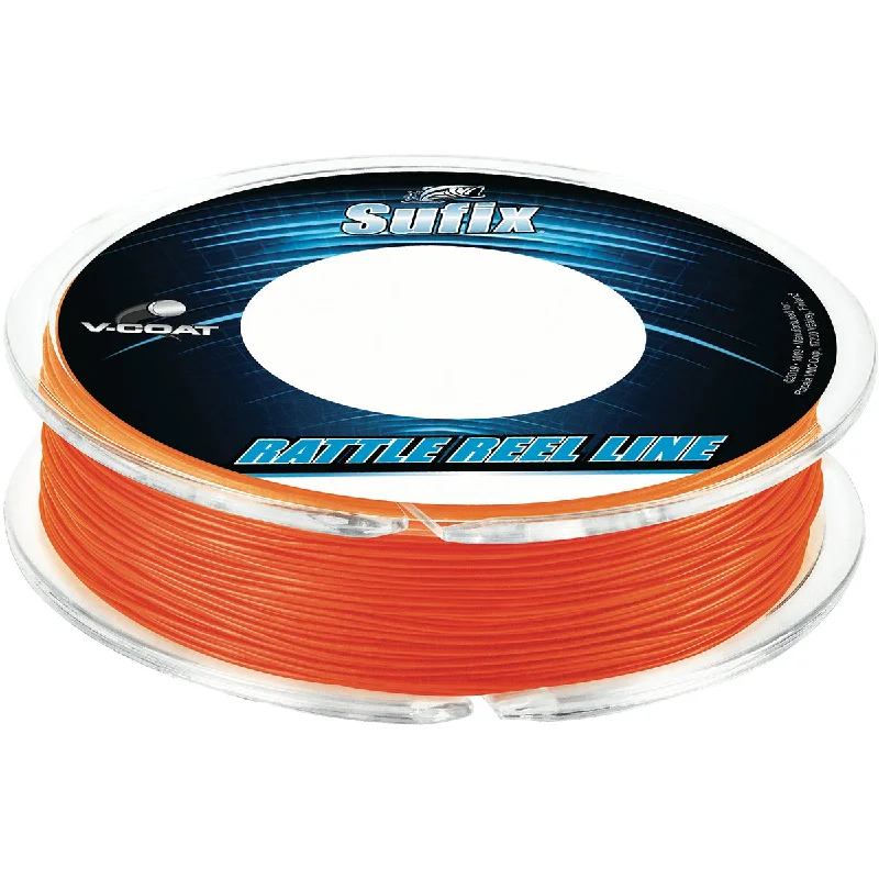 Casting Fishing Line-Sufix 50 Yard Rattle Reel V-Coat Fishing Line - Neon Fire