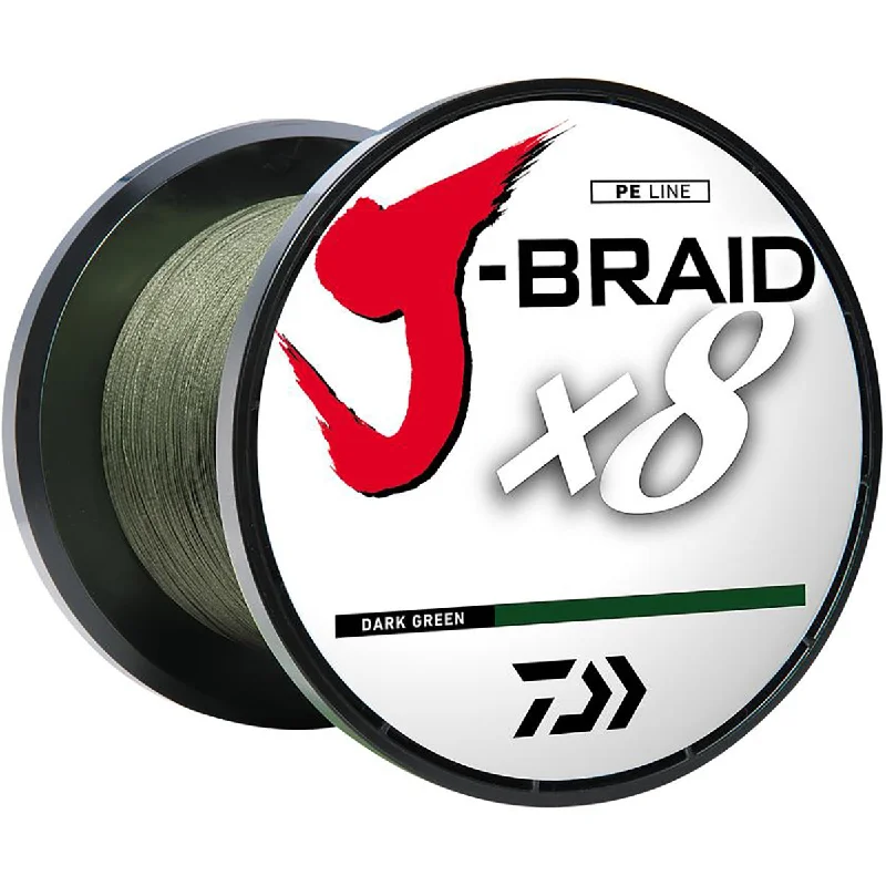 Premium Quality Fishing Line-Daiwa 150 Yard J-Braid X8 Braided Fishing Line - Dark Green