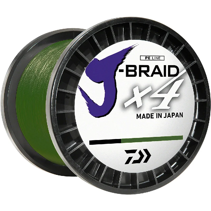 Angler's Choice Fishing Line-Daiwa 300 Yard J-Braid X4 Braided Fishing Line - Dark Green