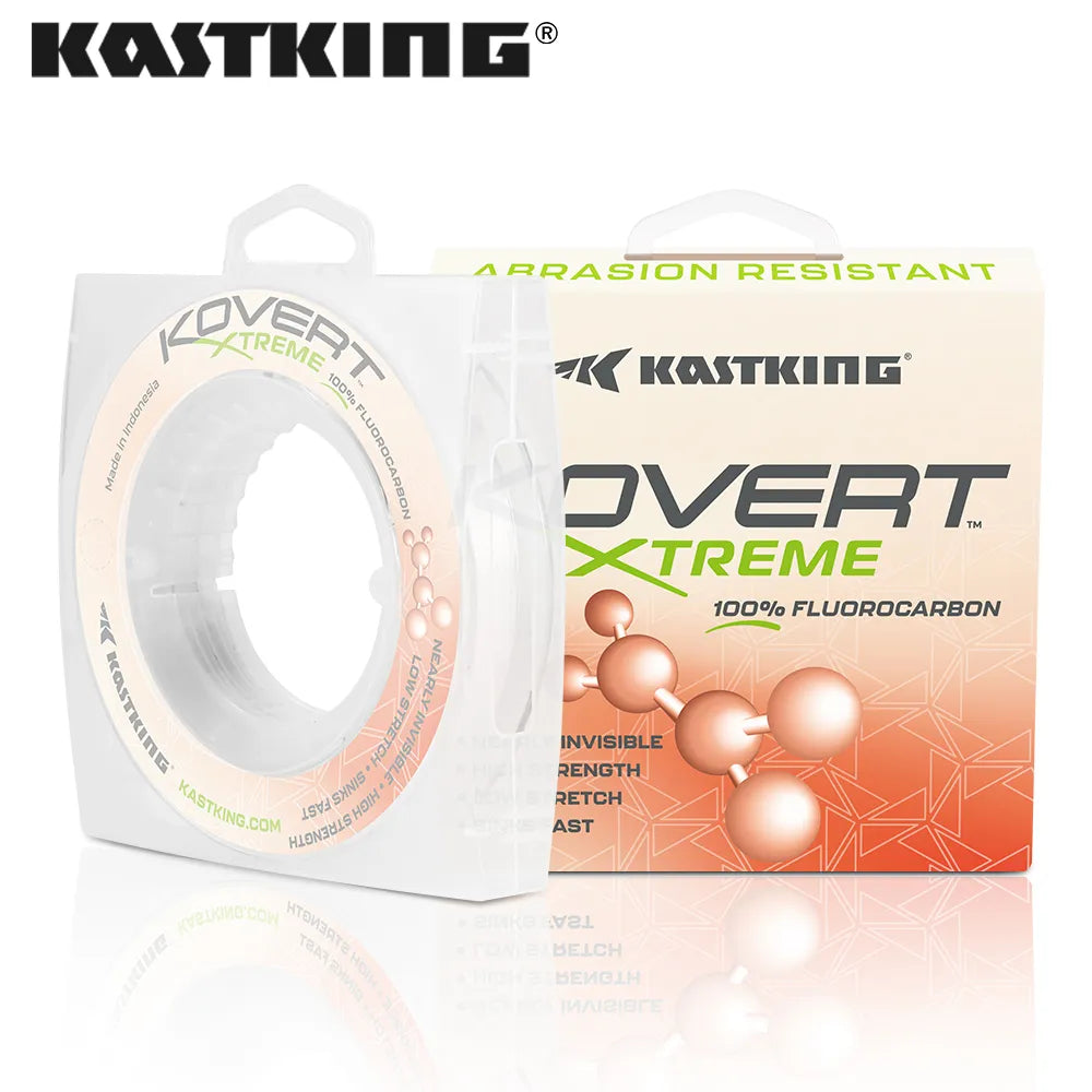 Ultra-smooth Fishing Line-KastKing Kovert Xtreme Fluorocarbon Leader Line 23m/46m/183m 4-50LB