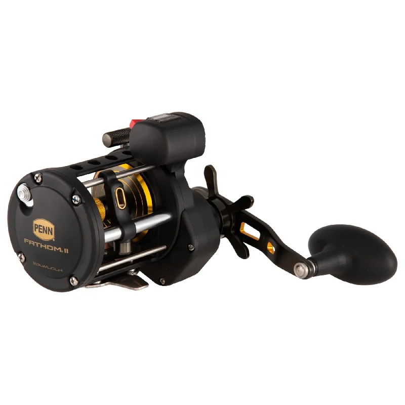 Surf Fishing Reels-Penn Fathom II 20 Level Wind Line Counter Left Hand