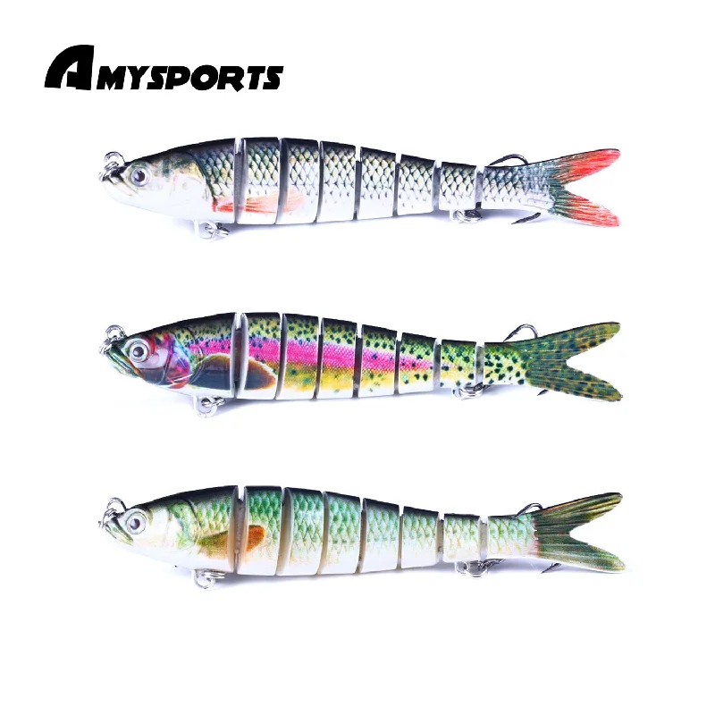 Silicone Lures-AMYSPORTS Multi Segments Jointed Lure Set JM-034 3Pcs