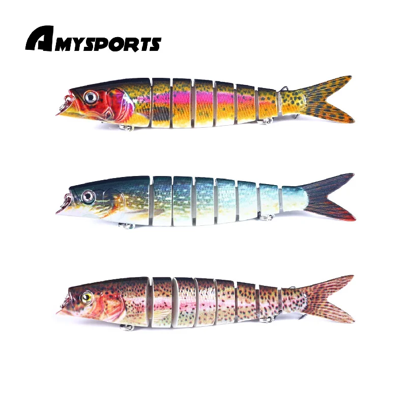 Rapala Lures-AMYSPORTS Multi Segments Jointed Lure Set JM-043 3Pcs