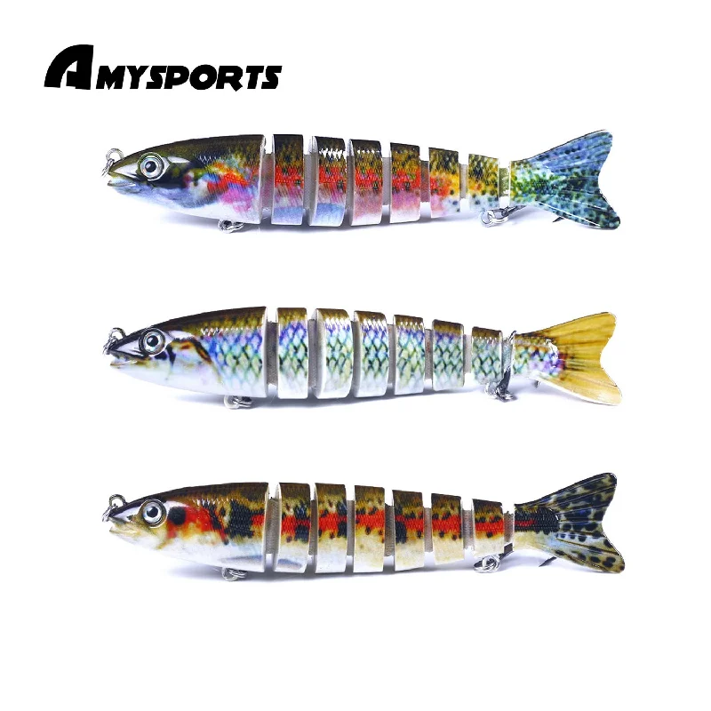 Softbait Lures-AMYSPORTS Multi Segments Jointed Lure Set JM-027 3Pcs