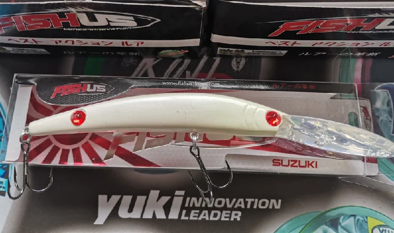 Pike Lures-Fishus Suzuki Diving Fishing Lure 130mm 20.6g White