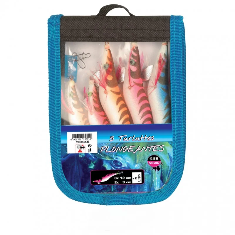 Hard-body Lures-Flashmer Squid Fishing Jigs Set Pack of 5