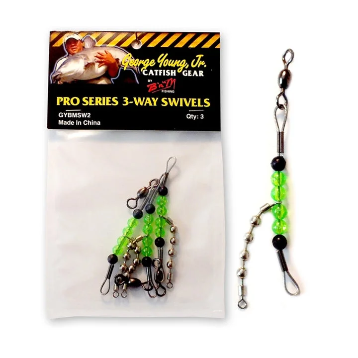 Plastic Worm Lures-Pro Series 3-Way Swivels