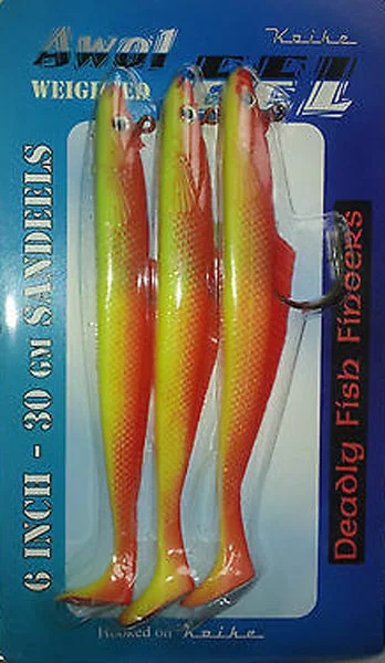 Topwater Lures for Bass-Koike Awol Eels Rhubarb and Custard Sandeel Fishing Lures