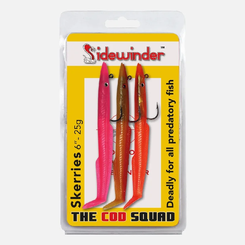 Topwater Lures for Bass-Sidewinder Skerries Cod Squad Sandeel Fishing Lures