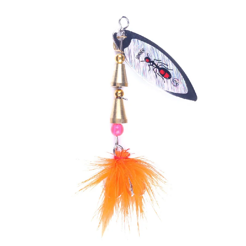 Plastic Worm Lures-0.21oz Spinner Lure with Feather Hook