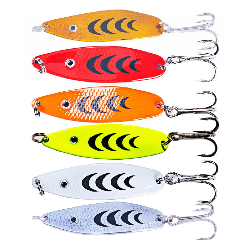 Fly Fishing Lures-1.96'' 0.23oz Metal Spoon Lures with Black Shape