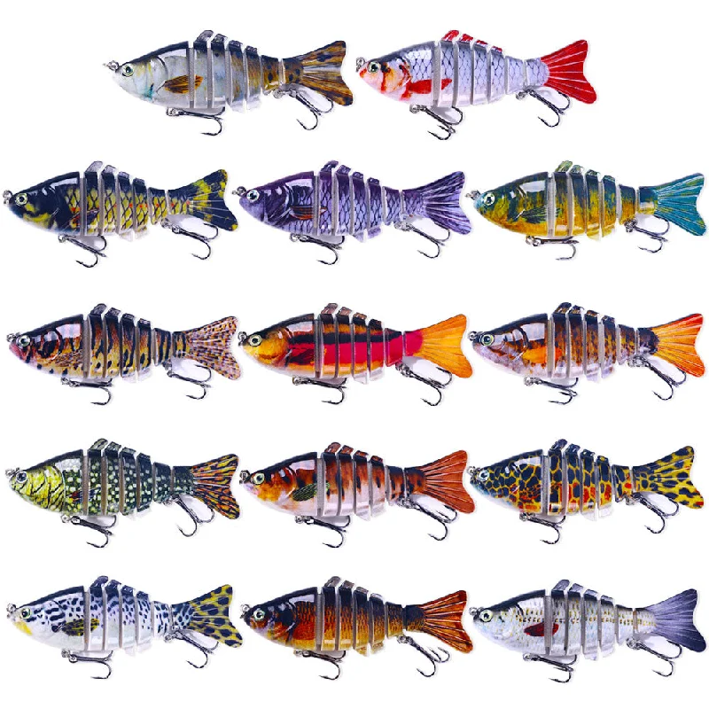 Topwater Lures-9.7CM 14.5G 7-Segments Multi Jointed Bait