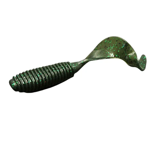 Saltwater Shimmer Lures-2" Dark Green Grub