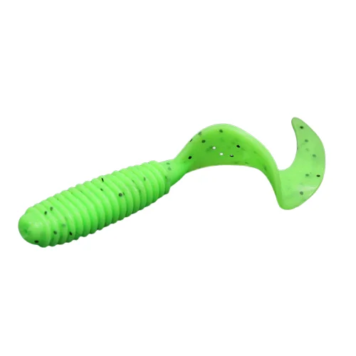 Plastic Worm Lures-2" Neon Green Grub