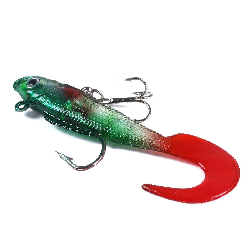 Deepwater Lures-7CM 9G Soft Pre-Rigged Jig Paddle Tail Swimbaits Lure