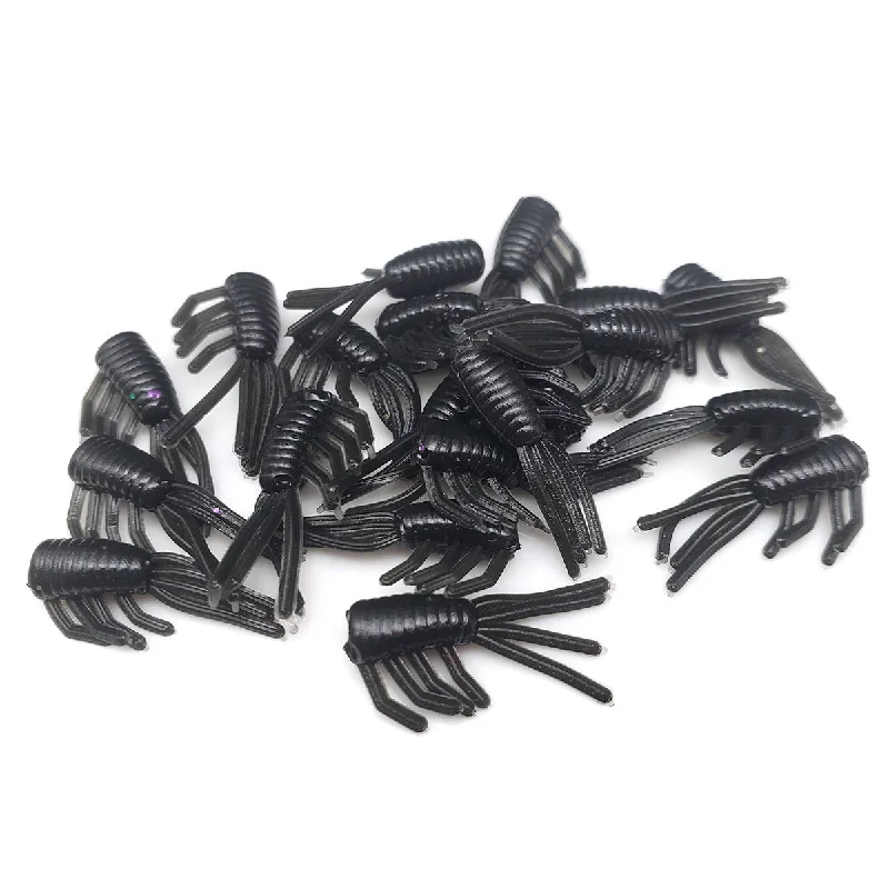 Shrimp Lures-Black - 3/4" Scuds