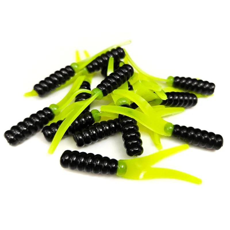 Natural Color Lures-Black/Chartreuse - Crappie Floppers