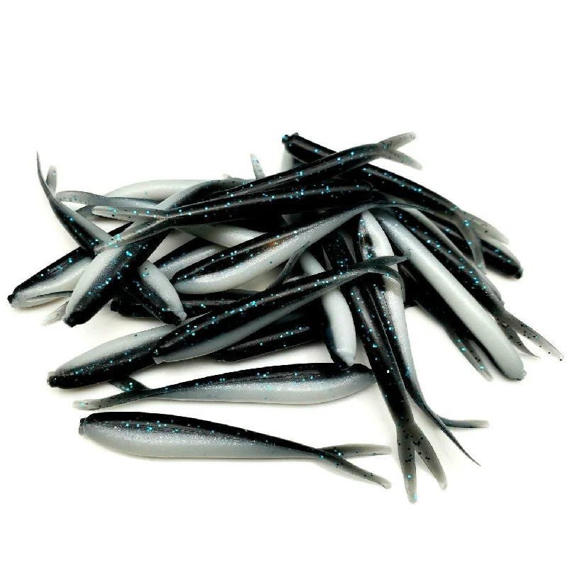 Jerkbait for Pike-Black Ice - Split-Tail Minnow