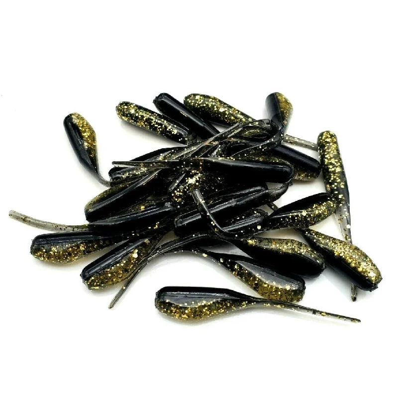 Jighead Lures-Black Shiner - 1" Micro Shad Stinger Tails