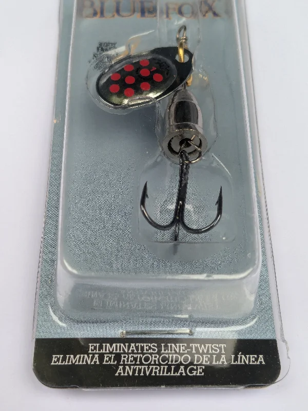 Fly Fishing Lures-Blue Fox Vortex Sonic Spinner Silver   n Red Dot Size 1 Blade