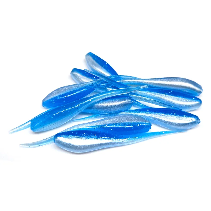 Minnow Soft Plastic Lures-Blue Shad - 2.4" Shad Stinger Tails