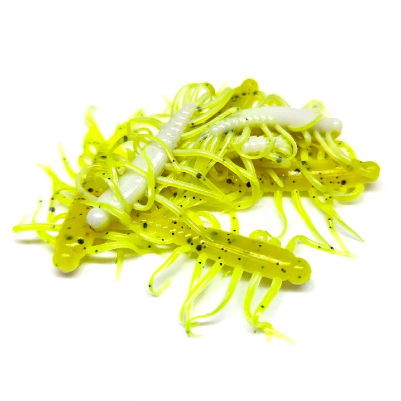 Perch Lures-Chartreuse/White - 2" Hellgrammite