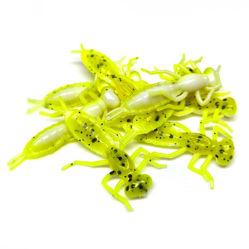 Mini Lures-Chartreuse/White - Dragonfly Larvae