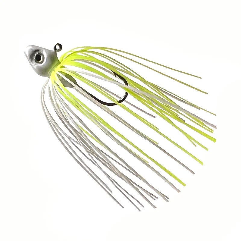 Saltwater Lures-Chartreuse/White - Micro Swim Jig