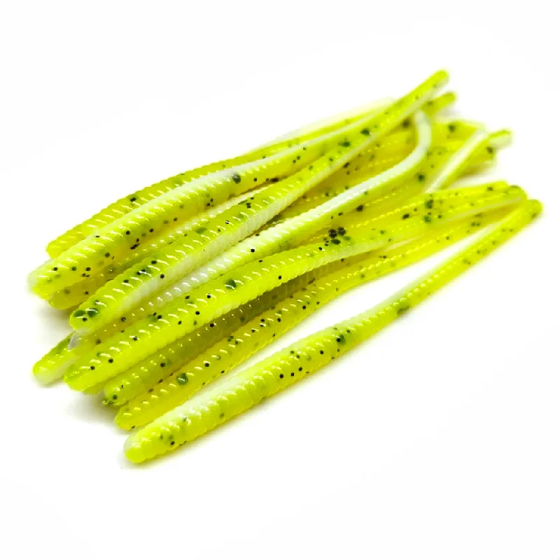 Floating Lures-Chartreuse/White - Ultra Finesse Worm