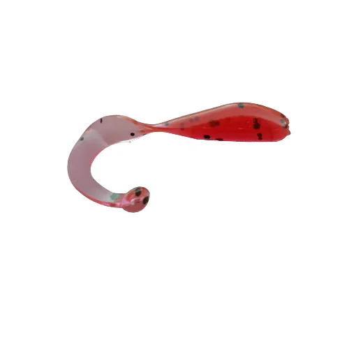 Lure with Hooks-1.75" Cherry Seed Curly Tail Grub