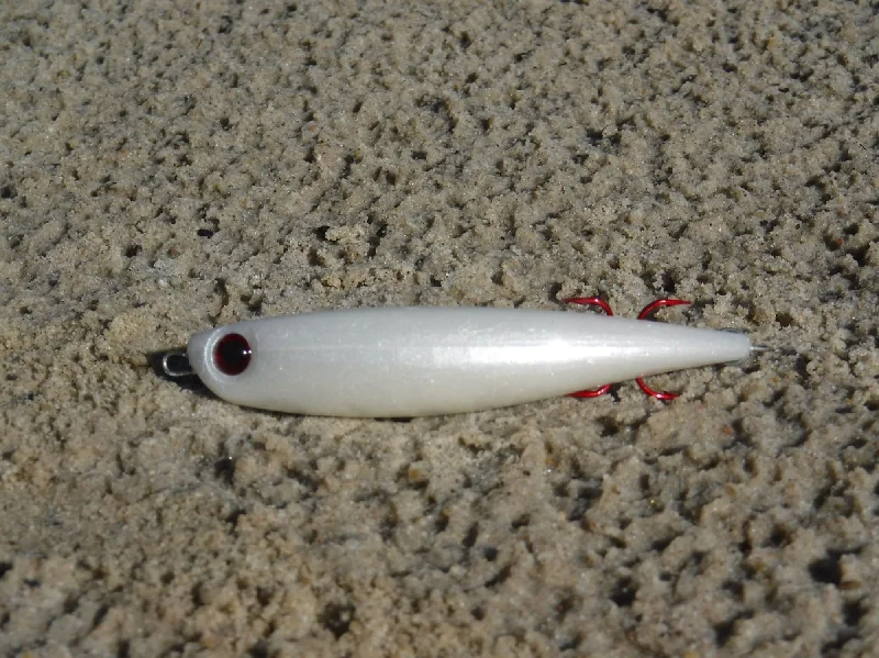 Heavy-duty Lures-CROSSFIRE BENT MINO 75MM COL PW PEARL WHITE