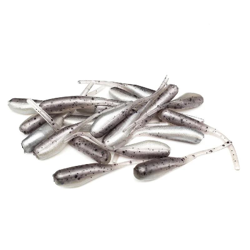 Softbody Lures-Silver Ice - 1" Micro Shad Stinger Tails