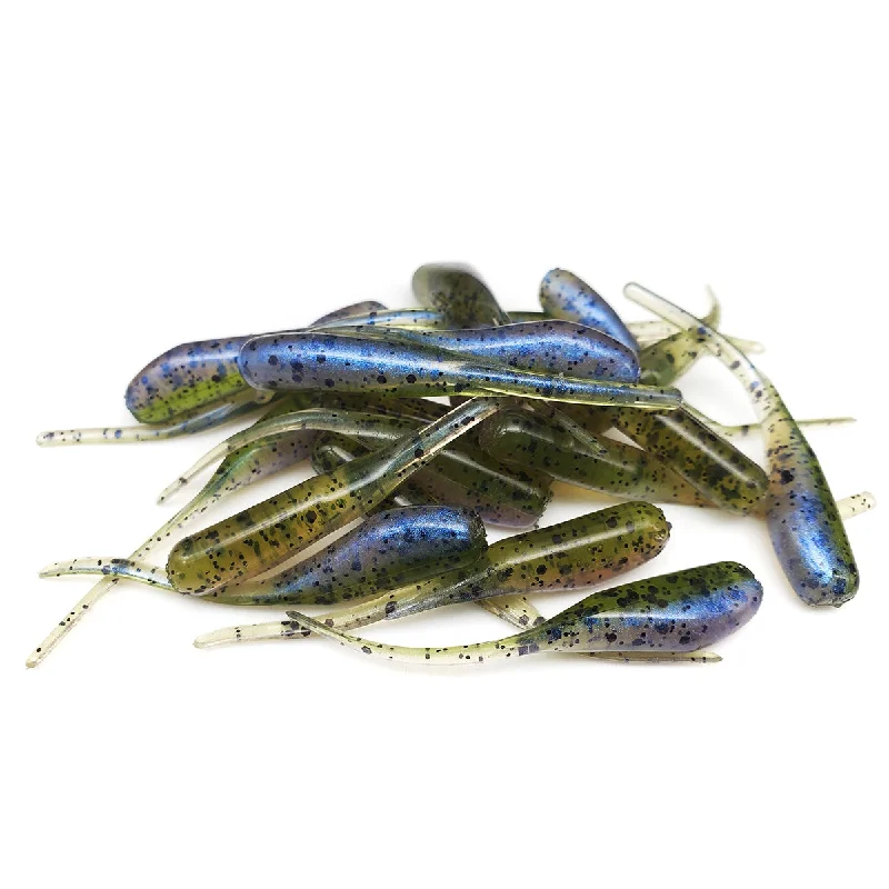 Drop-shot Lures-Electric Watermelon - 1" Micro Shad Stinger Tails