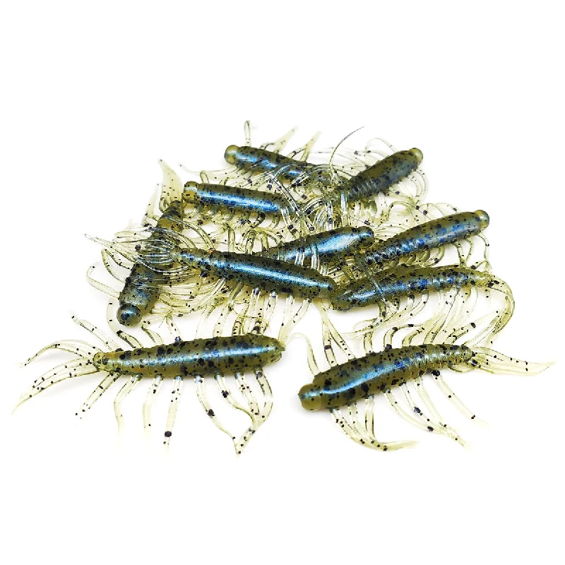 Softbait Lures-Electric Watermelon - 2" Hellgrammite