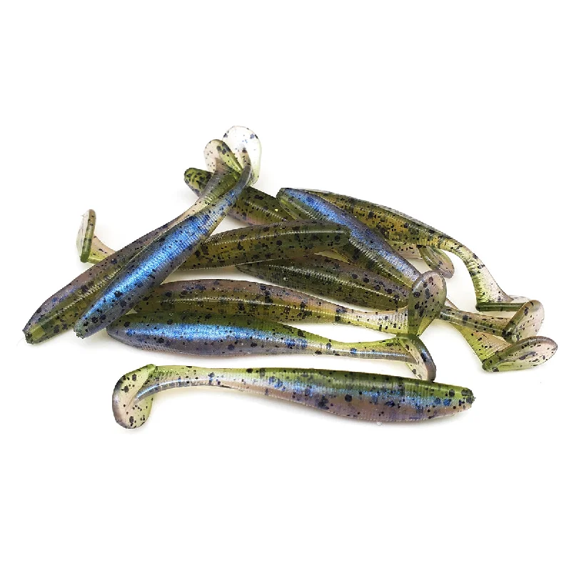 Silicone Lures-Electric Watermelon - Slim Shad Minnow