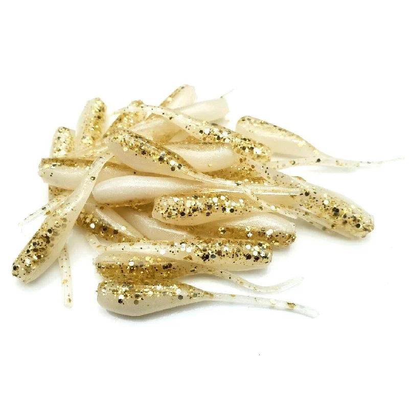 Inline Spinner Lures-Gold Shiner - 1" Micro Shad Stinger Tails