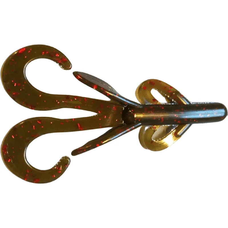 Rapala Lures-3.8" Green Pumpkin Red Crazy Hog Creature Bait