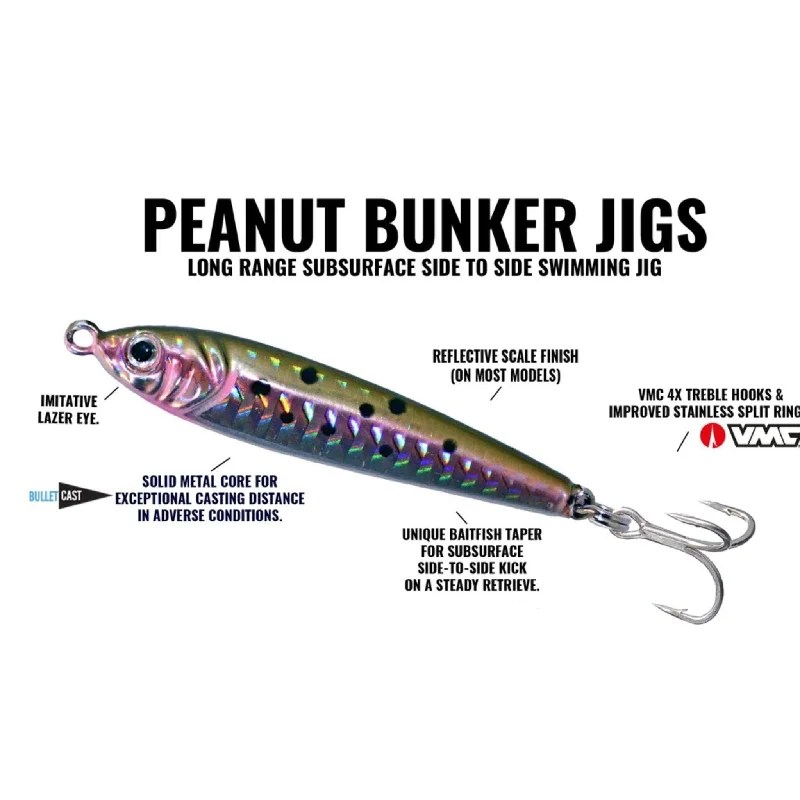 Glow Lures-Hogy Peanut Bunker Jig with 4x Treble Hook