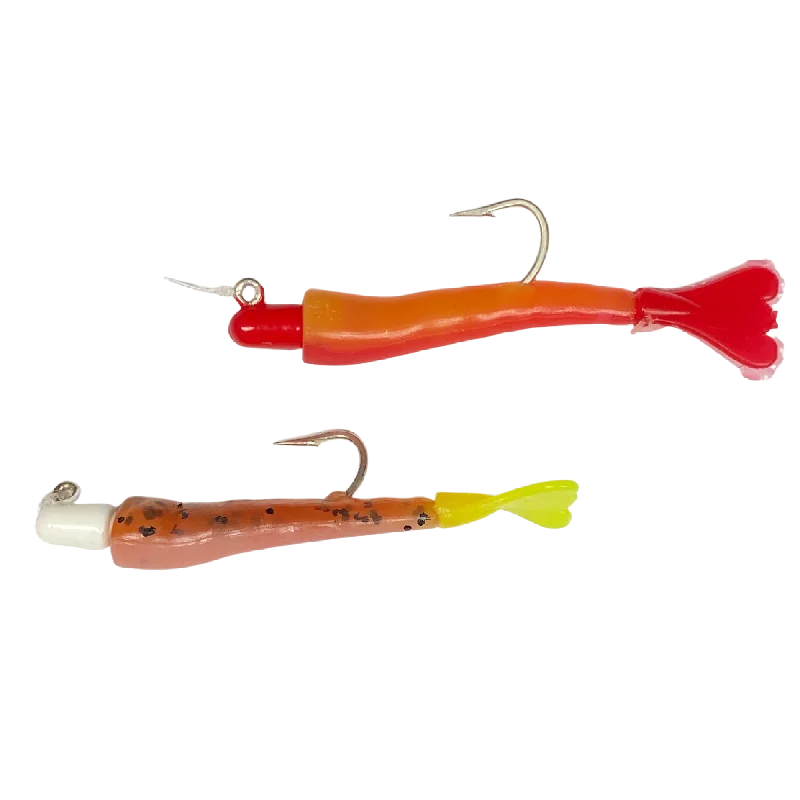 #1005N (Pumpkinseed White/Chartreuse Tail - Bone Pink/Red Tail)