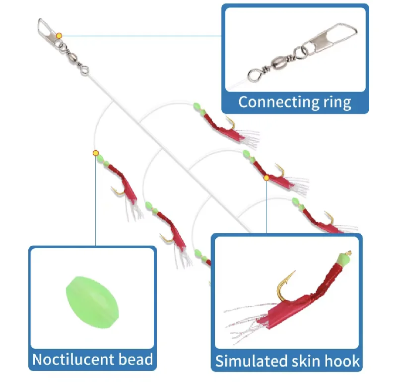 Bite-sized Lures-Luminous Sabiki Saltwater Rigs