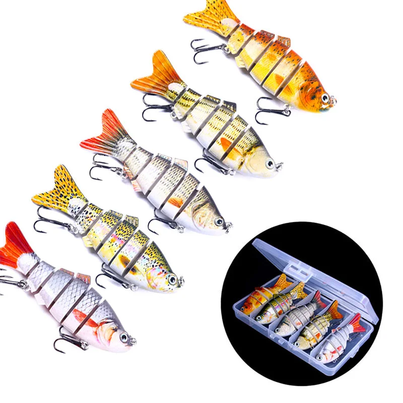 Shaky Head Lures-Multi Section Jointed Lures Tackle Box Sets