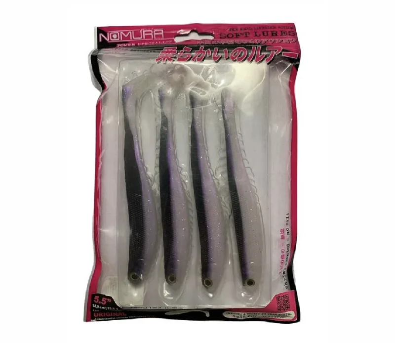 Freshwater Lures-Nomura Soft Tail Shad Purple Silver